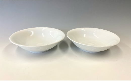 中仙窯 有田焼 白磁 シチュー皿 2枚セット 中尾純作 作家 作