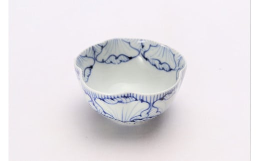 有田焼 染付花弁紋 花型小付 5個セット【丸兄商社】食器 器