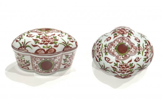 有田焼 赤絵万暦 陶箱 24to3【西富陶磁器オリジナル】食器 