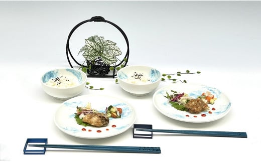 ARITAYAKI MUTSU 空（ブルー）17.5cm プレート・ボウル ペアセッ