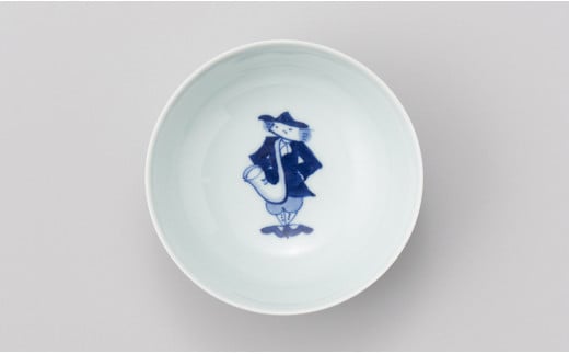 有田焼 しん窯 青花 ハーモニシリーズ 4寸ボウル 5個セット