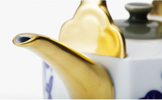 有田焼 光琳風染付 屠蘇器揃【深川製磁】金彩 お正月 縁起