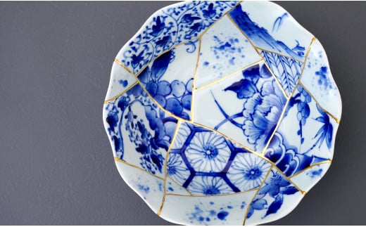 有田焼 金継手陶片紋 大鉢 職人舎  【伝統工芸士・いしはら