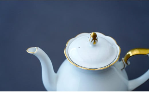 有田焼 ゴールドライン白磁・ポット【香蘭社】食器 白磁 