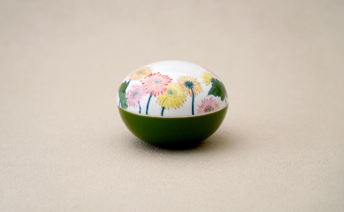 有田焼 ボンボニエール（ガーベラ / イエロー系）職人舎 【