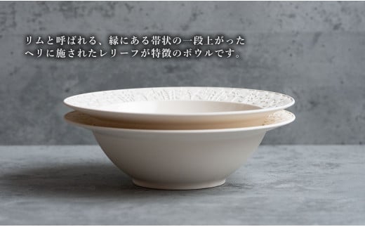 【切り紙文様のレリーフ】有田焼 樹葉蕾花 パスタランチセ