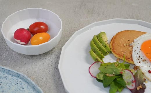 有田焼 23.5cm 十六角プレート / 10.5cm 十六角ボウル 4枚セット