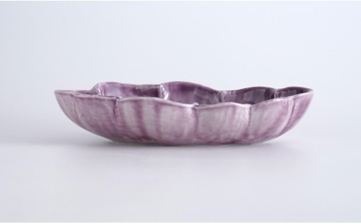 有田焼  泉黄・紫コーチ 変形 20cm 深皿 (パスタ皿) 2枚 セッ