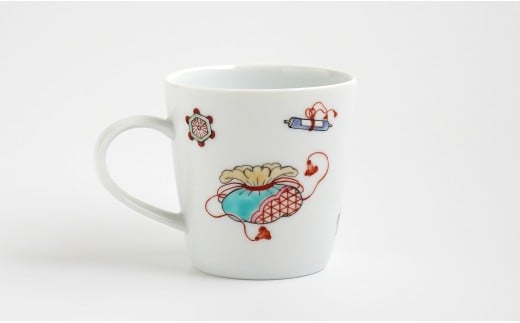 有田焼 吉祥文マグカップ 【仁窯】 マグカップ 吉祥文様 縁