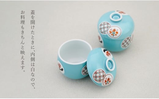 有田焼キャセロール　蓋つき煮物　蒸し物　スープ　青と白の花柄 陶器製　６点、 有田焼キャセロール 蓋つき煮物 蒸し物 スープ 青と白の花柄