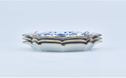 有田焼 間取芙蓉 輪花銘々皿 【まるぶん】 食器 うつわ 取