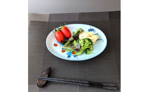 有田焼 華山窯 染錦 トマト楕円 トレー皿 4枚セット【東洋