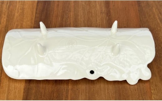 有田焼 定窯風睡蓮彫 茶則 四足長皿 2枚 セット【有田焼 花