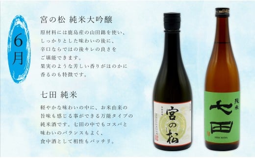 《年4回 さがん酒 定期便》金賞受賞 七田 万齢 能古見 権右