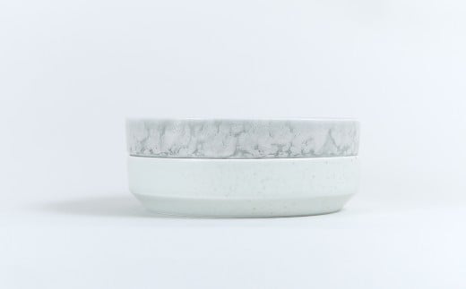 有田焼 17cm カットボウル（グレーうのふ・鉄粉釉）2点 セッ