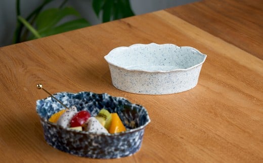 有田焼 15cm オーバルボウル(L)  2点 セット 【金善製陶所】和