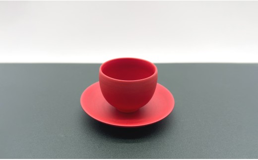 有田焼 深紅シリーズ そば猪口 ぐい呑み 小皿 3点セット【