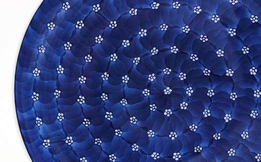 源右衛門窯 染付梅地紋 皿 食器 盛皿 器 プレート 梅地紋 有