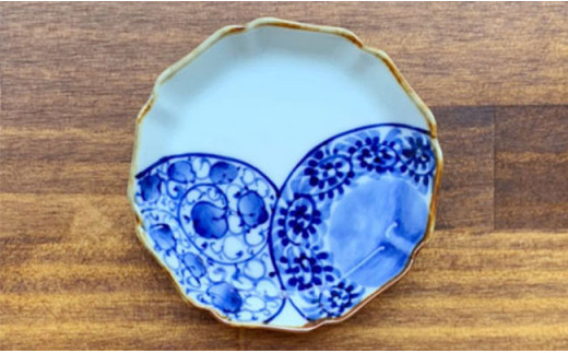 有田焼 伯父山窯 染付豆皿 5枚セット【まるふく】器 うつわ