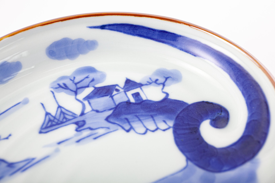 有田焼 染付山水鮑型 銘々皿揃 5枚セット【賞美堂本店】器 