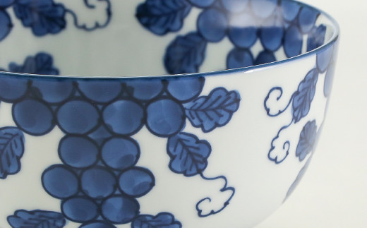 源右衛門窯 染付葡萄絵 麺鉢 器 食器 鉢 盛鉢 どんぶり ボウ