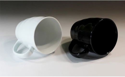 藤井錦彩作 白磁天目マグカップペアセット 有田焼 A18-203