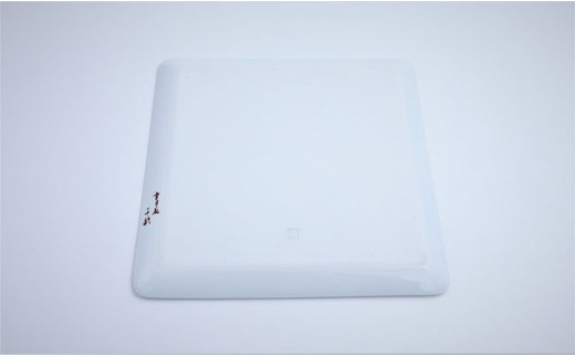 有田焼 角平皿22cm 野葡萄文【赤絵白磁硯処 雪月花】食器 う