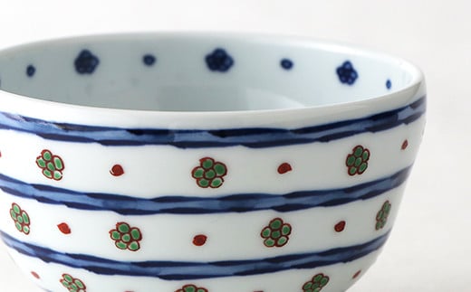 源右衛門窯 染錦緑梅小紋割 器 食器 お茶碗 飯碗 ごはん 茶