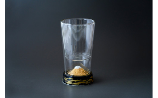 有田焼とガラスのコラボ Fortune glass大 （黄金富士）東洋セ