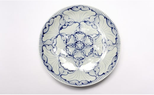 有田焼 染付花弁紋 6.5寸深皿 2枚セット【丸兄商社】食器 器