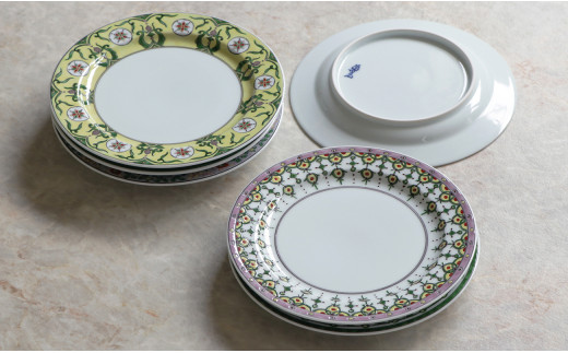 源右衛門窯 赤絵ミナイ手絵変り ケーキ皿 有田焼 A450-23