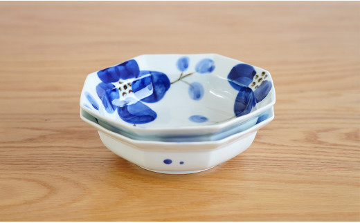 【食卓を楽しむ】有田焼 リム八角鉢 Mサイズ 2個セット【皓