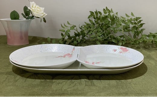 田清窯 組める有田焼 煌めく木蓮花 プレート皿 大 3枚セッ