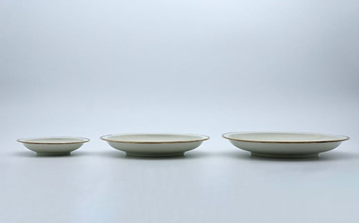 有田焼 ホワイト釉渕サビ 3種丸皿セット【中山陶和堂】食
