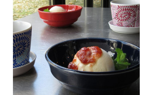 有田焼 赤釉&墨ルリ 波紋鉢 小 4個セット ARITA PORCELAIN LAB【ア