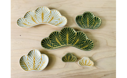 有田焼 招福はしおき/松型3色セット 深海三龍堂 A12-196