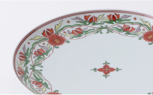 源右衛門窯 赤絵花唐草文 皿 器 食器 盛皿 飾り皿 プレート 