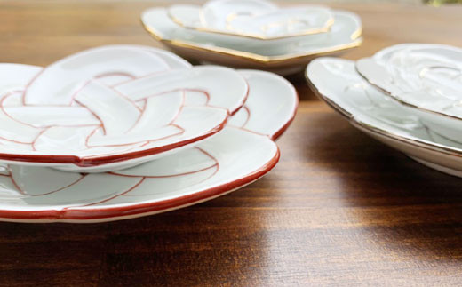 有田焼 田清窯 梅むすび皿 6枚セット【まるふく】器 うつわ