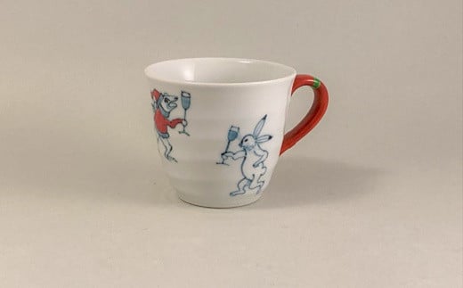 瑞峯窯 有田焼 クリスマス鳥獣戯画 ”チアーズ” マグカッ