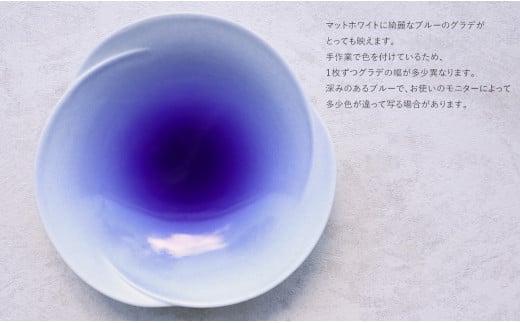 有田焼 Blue Gradation Plate 1枚【まるふくオリジナル】食器 器 