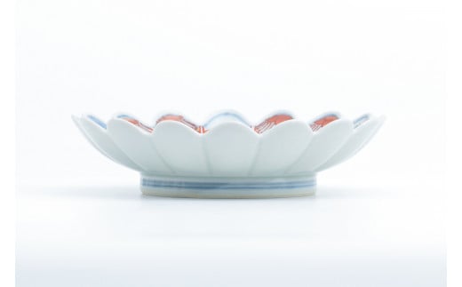 有田焼 文青 錦菖蒲 菊形6.5寸皿 18cm【まるぶんオリジナル】