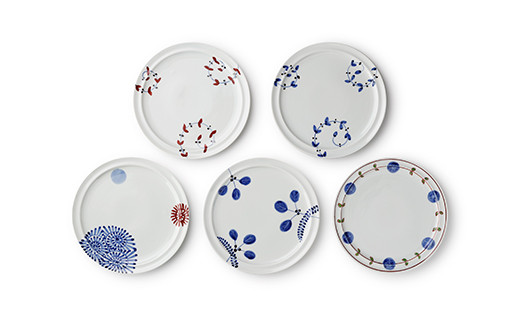 有田焼 絵変り 21cmプレート 5枚セット【ヤマト陶磁器】食器