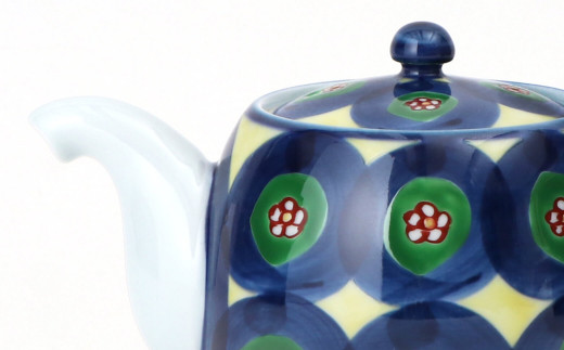 源右衛門窯 染錦丸紋 後手 急須 食器 お茶ポット ティーポ