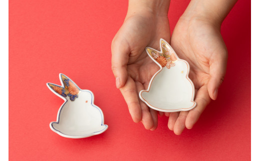 有田焼 其泉 うさぎ型 豆小皿 2枚セット【賞美堂本店】器 