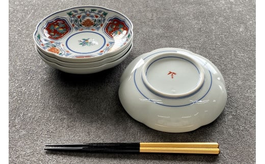 有田焼 其泉 草花果実文 銘々皿 16cm 4枚セット【 賞美堂本店