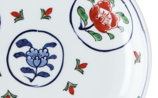 源右衛門窯 染錦牡丹丸紋皿 器 食器 皿 盛皿 プレート 有田