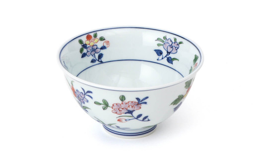 源右衛門窯 染錦小花散し 器 食器 お茶碗 飯碗 ごはん 茶碗 