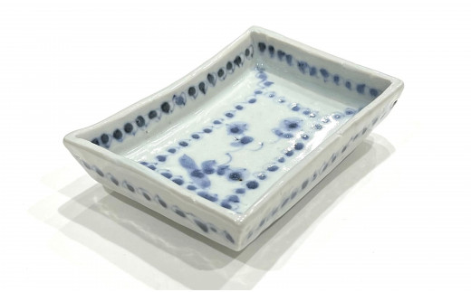 有田焼 工房禅 横田翔太郎 染付 足付角皿 3柄セット 初期伊