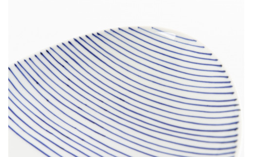 有田焼 其泉 オーバル皿 ストライプ 2色ペア【賞美堂本店】