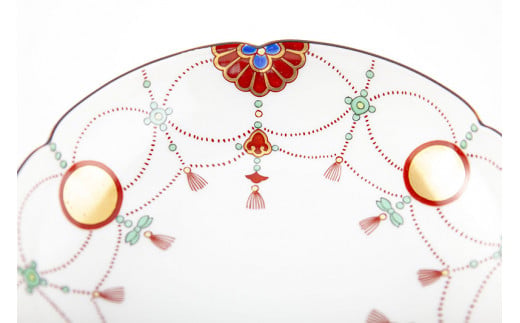 有田焼 其泉 赤玉瓔珞文 大小皿 各2枚セット【賞美堂本店】